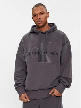 Calvin Klein Jeans Calvin Klein Jeans Bluza Wash Monologo Hoodie J30J324623 Czarny Regular Fit