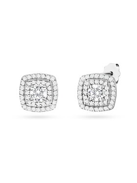 Fugart Fugart Kolczyki Kolczyki z białego złota z diamentami laboratoryjnymi FKO506-B585-LD1.00 Biały