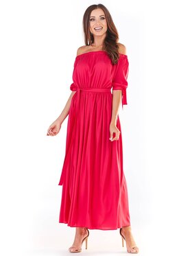Awama Awama Sukienka letnia A357 Fioletowy Basic Fit