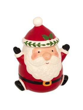 MIAhome MIAhome Pojemnik świąteczny na ciasteczka Santa Claus 23,5x18,5x15,5 cm Czerwony