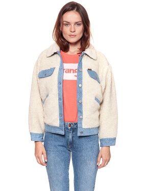 Wrangler Wrangler Kurtka damska SHERPA JACKET Niebieski Regular Fit