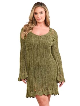 Marciano Guess Marciano Guess Vestito da giorno Abito lucky ls flare mini dress Verde Regular Fit