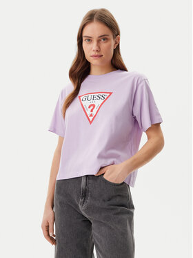 Guess Jeans Guess Jeans T-Shirt W4YI73 K8HM0 Fialová Boxy Fit
