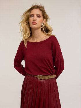 Motivi Motivi Sweter M364W003525N036 Bordowy Regular Fit