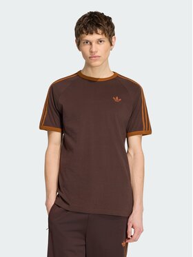adidas adidas T-Shirt 3-Stripes Brązowy Regular Fit