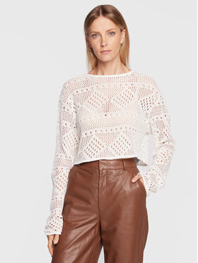 Gina Tricot Gina Tricot Džemper Hedda 18423 Bijela Relaxed Fit
