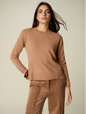Oltre Oltre Sweter M317J005571N022 Kremowy Regular Fit
