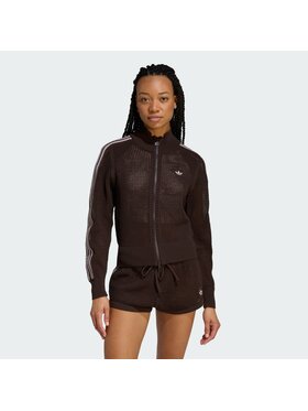 adidas adidas Bluza KNITTED CROCHET FIREBIRD Brązowy Slim Fit