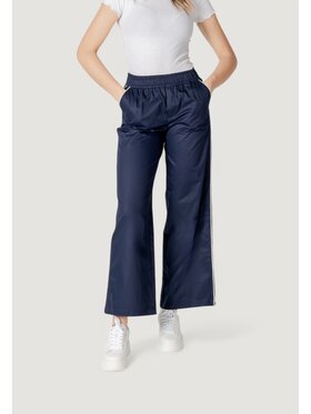 ONLY ONLY Spodnie damskie Onlzora Mw Pull-Up Piping Pant Pnt Niebieski Palazzo Fit