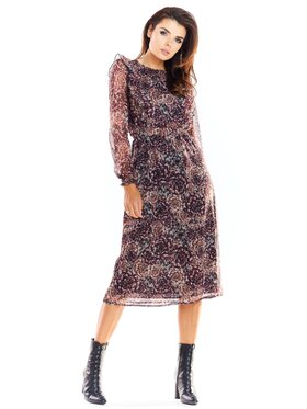Awama Awama Sukienka A314 Kolorowy Basic Fit