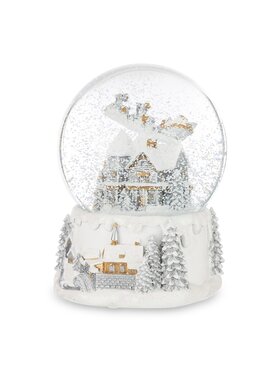 MIAhome MIAhome Figurka Szklana kula śnieżna z pozytywką Biały