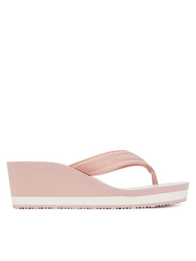 Tommy Hilfiger Tommy Hilfiger Japonki Th Stripes Wedge Beach Sandal FW0FW08521 Różowy