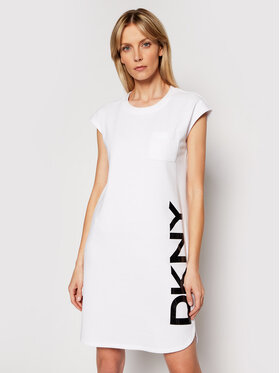 DKNY DKNY Φόρεμα υφασμάτινο P0RD1B2J Λευκό Regular Fit