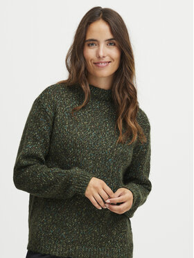 Fransa Fransa Pulover 20612712 Verde Regular Fit