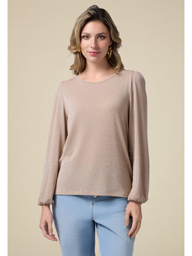 Oltre Oltre T-Shirt G367J004145N008 Złoty Slim Fit