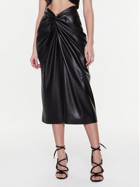 MSGM MSGM Suknja od imitacije kože 3441MDD09 237110 Crna Slim Fit