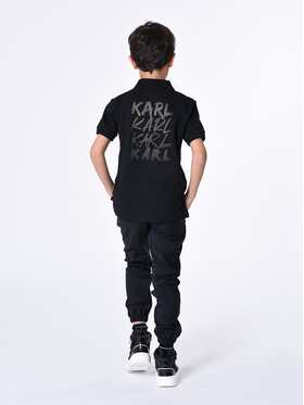 Karl Lagerfeld Kids Hlače Iz Tkanine Z24167 S Črna Regular Fit