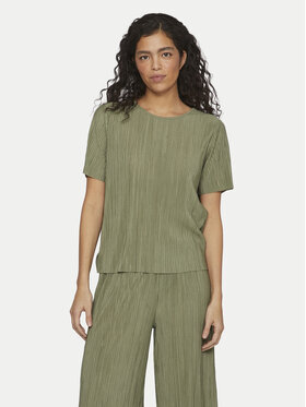 Vila Vila Tricou Plisa 14089481 Verde Regular Fit