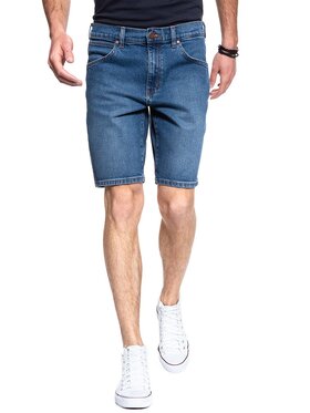 Wrangler Wrangler Szorty jeansowe 5 POCKET SHORT Niebieski Regular Fit
