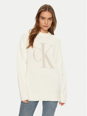 Calvin Klein Jeans Calvin Klein Jeans Pulover Intrasia J20J224799 Écru Relaxed Fit