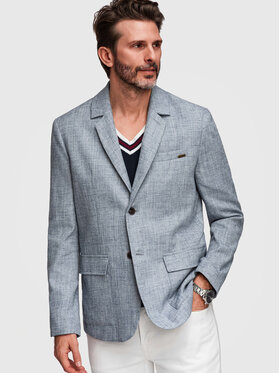 Ombre Ombre Marynarka M169 Niebieski Regular Fit
