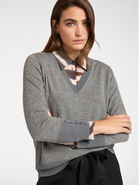 Elena Mirò Elena Mirò Sweter M407Z000532N023 Szary Boxy Fit