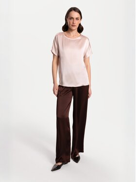 Cat&Cat Cat&Cat T-Shirt silk satin Beżowy Regular Fit