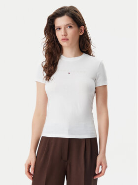 Tommy Jeans Tommy Jeans Marškinėliai Tonal Linear DW0DW20315 Écru Slim Fit