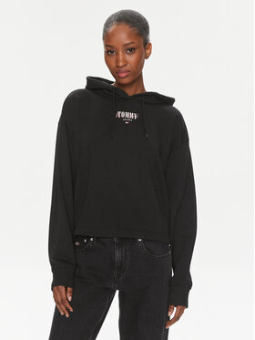 Tommy Jeans Tommy Jeans Majica dugih rukava Essential Logo DW0DW17797 Crna Relaxed Fit