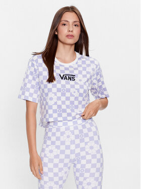 Vans Vans Póló Floral Checker Ss Crop VN000ADT Lila Regular Fit