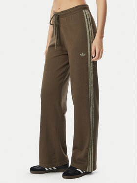 adidas adidas Spodnji del trenirke Firebird KS7362 Rjava Regular Fit