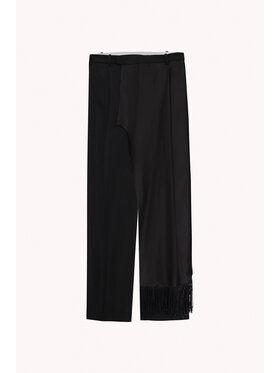 Epuzer Epuzer Pantaloni di tessuto Fringed wool Nero Standard Fit