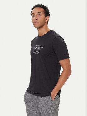 Tommy Hilfiger Tommy Hilfiger T-Shirt Stack Graphic MW0MW40002 Černá Regular Fit