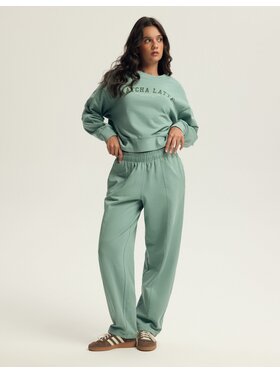 Esotiq Esotiq Teplákové nohavice 43786 Zelená Regular Fit