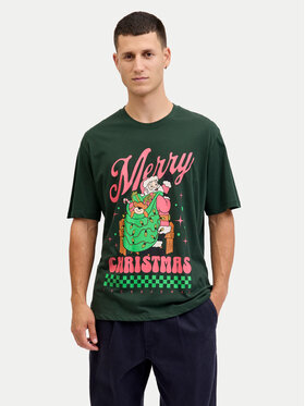 Jack & Jones Jack & Jones T-Shirt Holiday Cartoon 12287550 Zielony Relaxed Fit