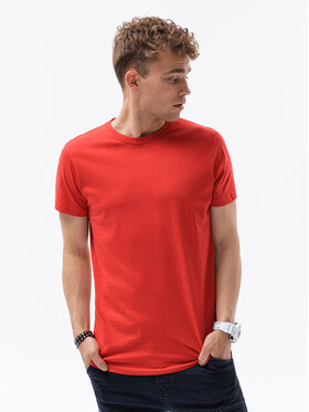 Ombre Ombre T-Shirt S1224 Czerwony Slim Fit