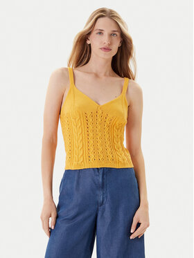 United Colors Of Benetton Топ 101TDH01B Жовтий Slim Fit