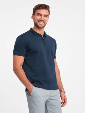 Ombre Ombre Polo OM-POSS-0132 Granatowy Regular Fit