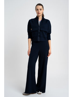 CLICK CLICK Kalhoty z materiálu 30-332 Tmavomodrá Relaxed Fit