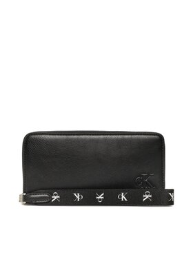 Calvin Klein Jeans Calvin Klein Jeans Veľká dámska peňaženka Ultralight Zip Around W/Wristlet K60K610340 Čierna