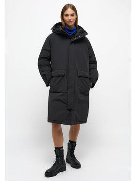 Mustang Mustang Kurtka zimowa LONG PARKA Czarny Loose Fit