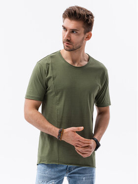 Ombre Ombre T-Shirt S1378 Khaki Regular Fit