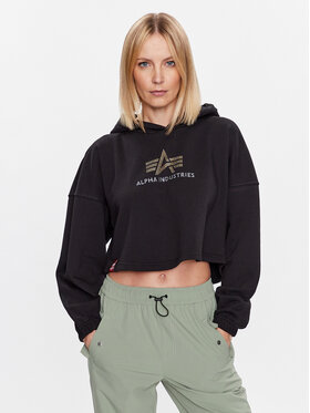 Alpha Industries Alpha Industries Суитшърт Crystal Cos 136041 Черен Oversize