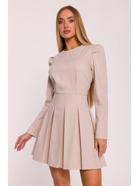 Made of Emotion Made of Emotion Sukienka koktajlowa M884 Beżowy Modern Fit