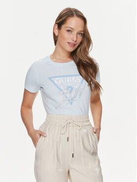 Guess Guess Majica Icon W4RI41 I3Z14 Modra Slim Fit