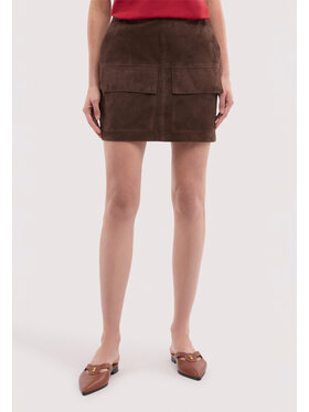 Trussardi Trussardi Spódnica skórzana 1309A000669N032 Brązowy A-Line Fit