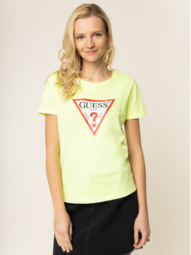 Guess Guess T-krekls Basic Triangle Tee W01I98 JA900 Dzeltens Regular Fit