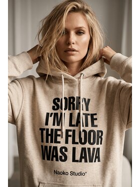 NAOKO NAOKO Bluza Floor is Lava Beżowy Loose Fit