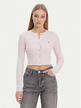 Tommy Jeans Tommy Jeans Kardigán DW0DW22023 Rózsaszín Slim Fit