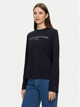 Tommy Hilfiger Tommy Hilfiger Blúz Logo WW0WW43620 Sötétkék Regular Fit